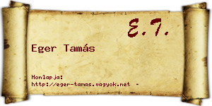 Eger Tamás névjegykártya